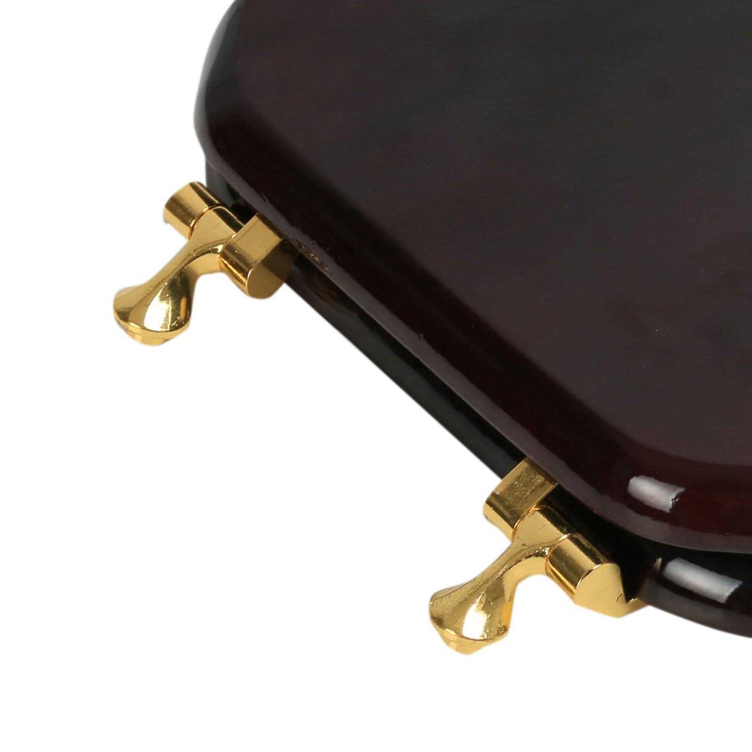 Plumbing Technologies Designer Solid Round Oak Wood Toilet Seat Hinges 5F1R2 - Image 3