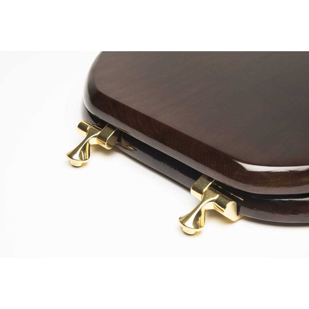 Plumbing Technologies Designer Solid Round Oak Wood Toilet Seat Hinges 5F1R2 - Image 5