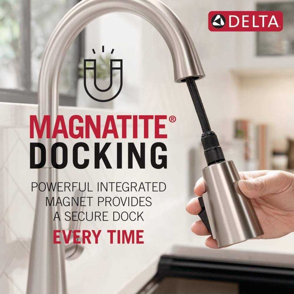 Delta Lenta Single-Handle Pull-Down Kitchen Faucet with Touch2O Technology 19802TZ-BL-DST - Image 4