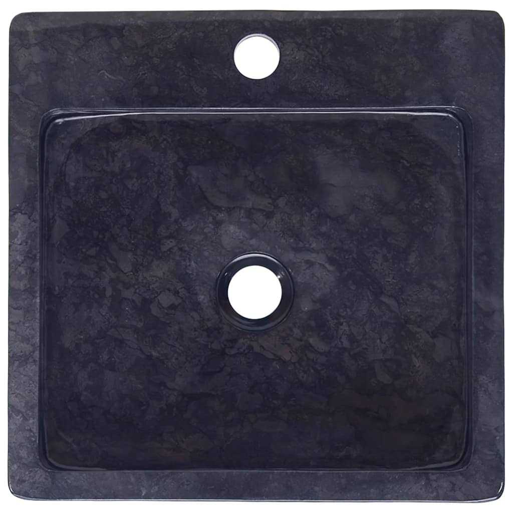 vidaXL Sink Black 15.7x15.7x4.7 Marble - Image 5