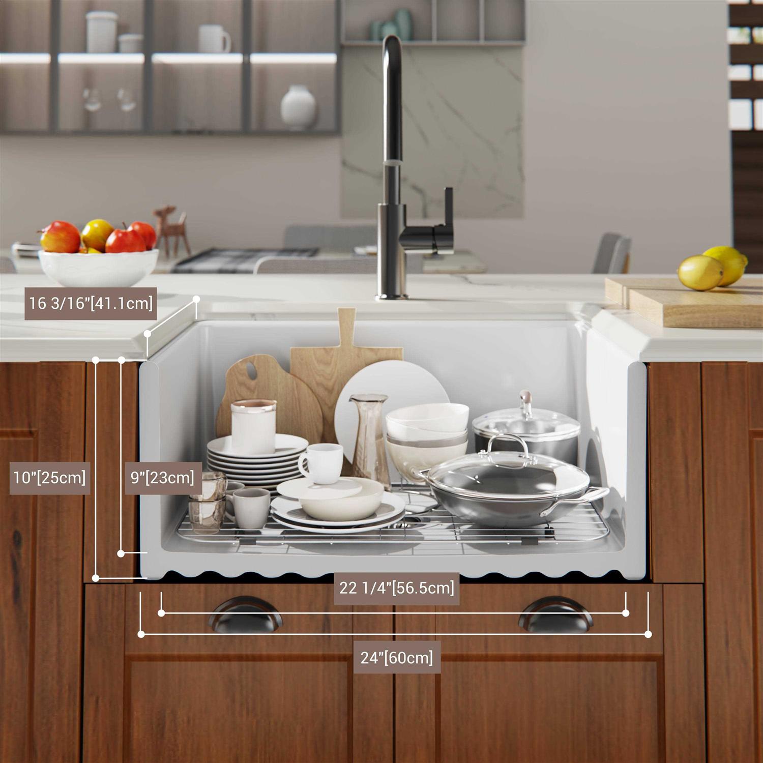 Ellai Mc-20412a Undermount Farmhouse Style Fireclay - Image 5