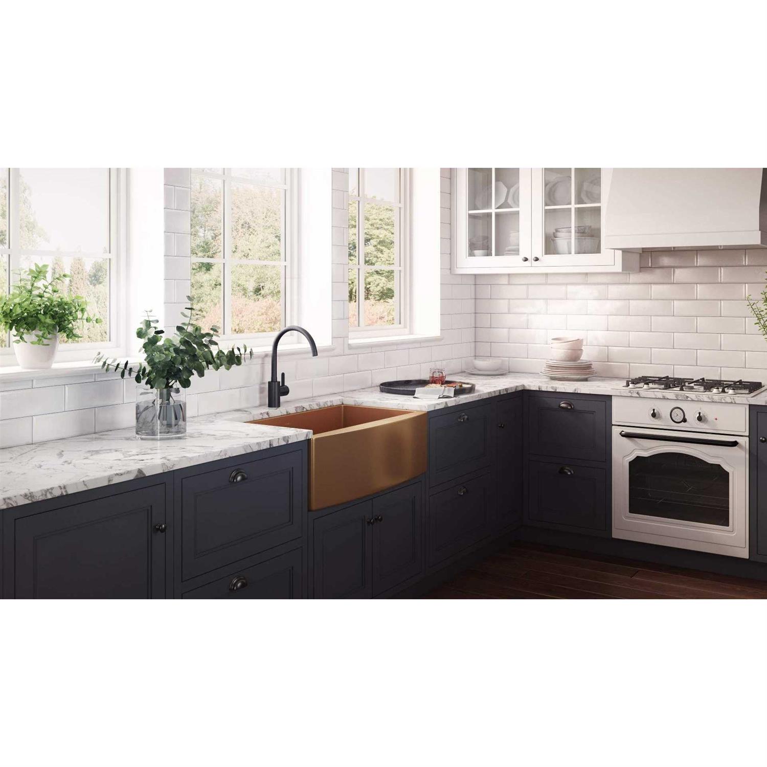 Ruvati 30-inch Apron-Front Farmhouse Kitchen Sink RVH9660CP - Image 3