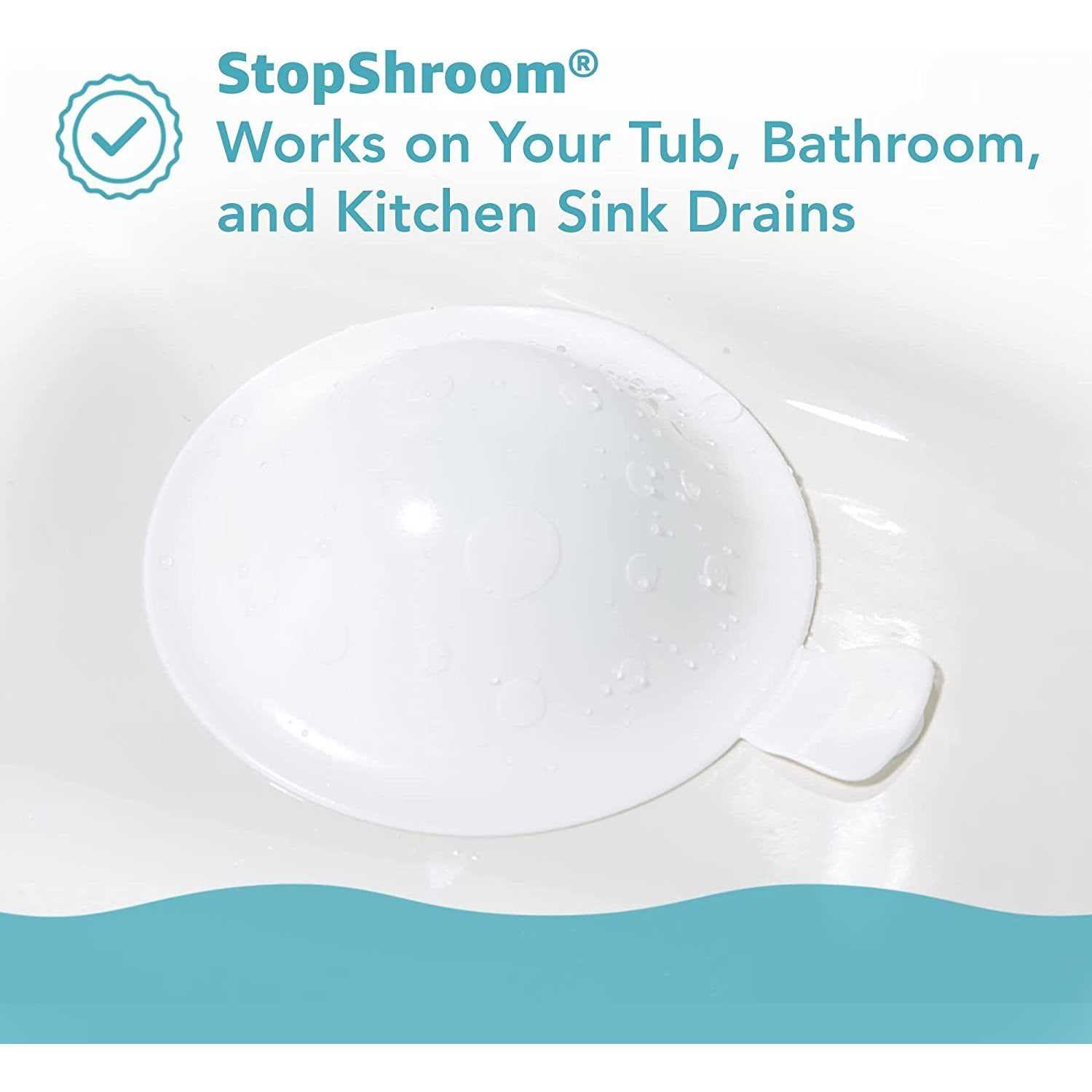 Stopshroom Universal Drain Stopper in White - Image 4