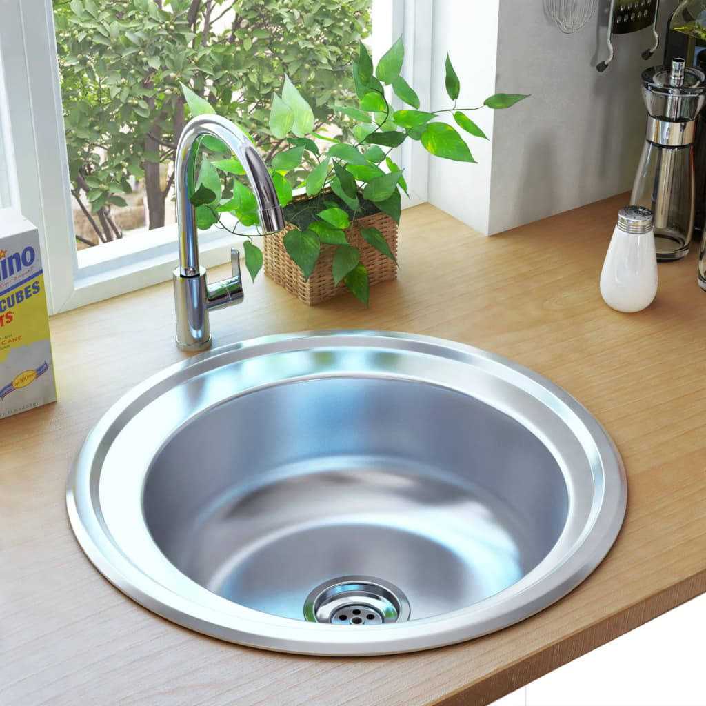 vidaXL Kitchen Sink with Strainer and Trap Stainless Steel - Image 3