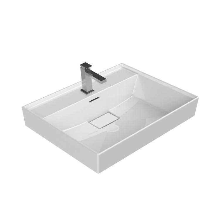 CeraStyle ADA Wall Mounted Sink Modern Rectangular CeraStyle 037100-U - Image 4
