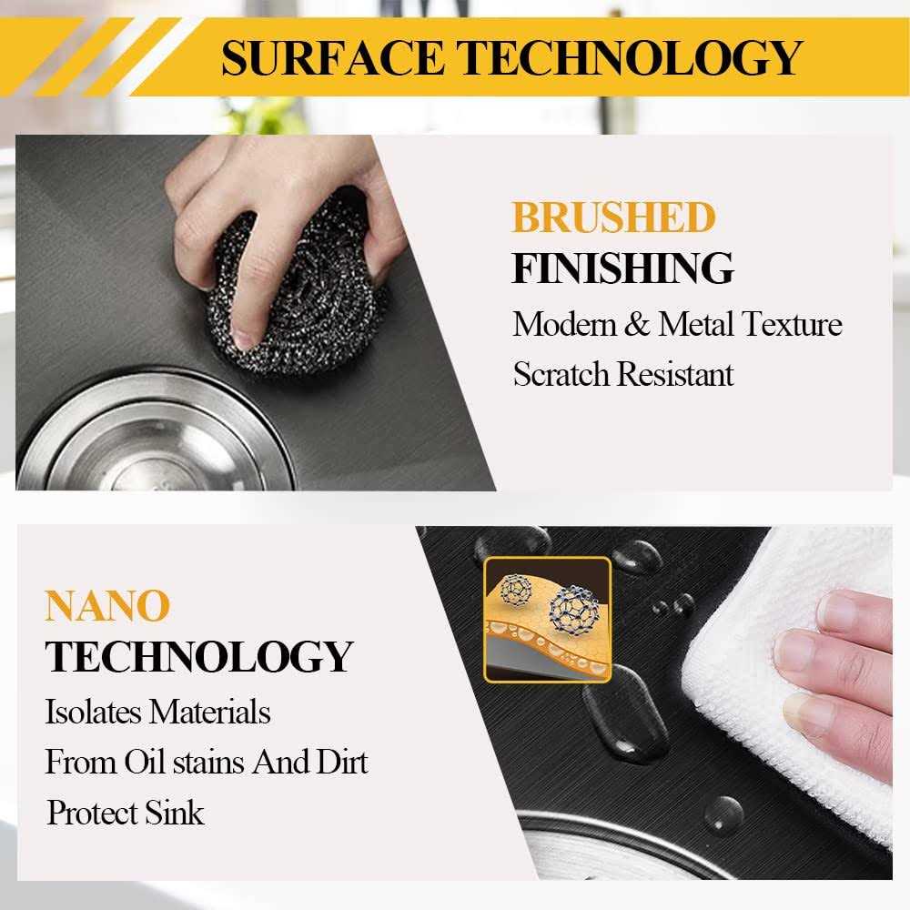 Black Kitchen Sink Workstation 19x30 Inch Stainless Steel Drop In Single Bowl Bar Sink Nice Modern Kitchen Ledge Sink Gift Combo-SS Grid,Drying - Image 3