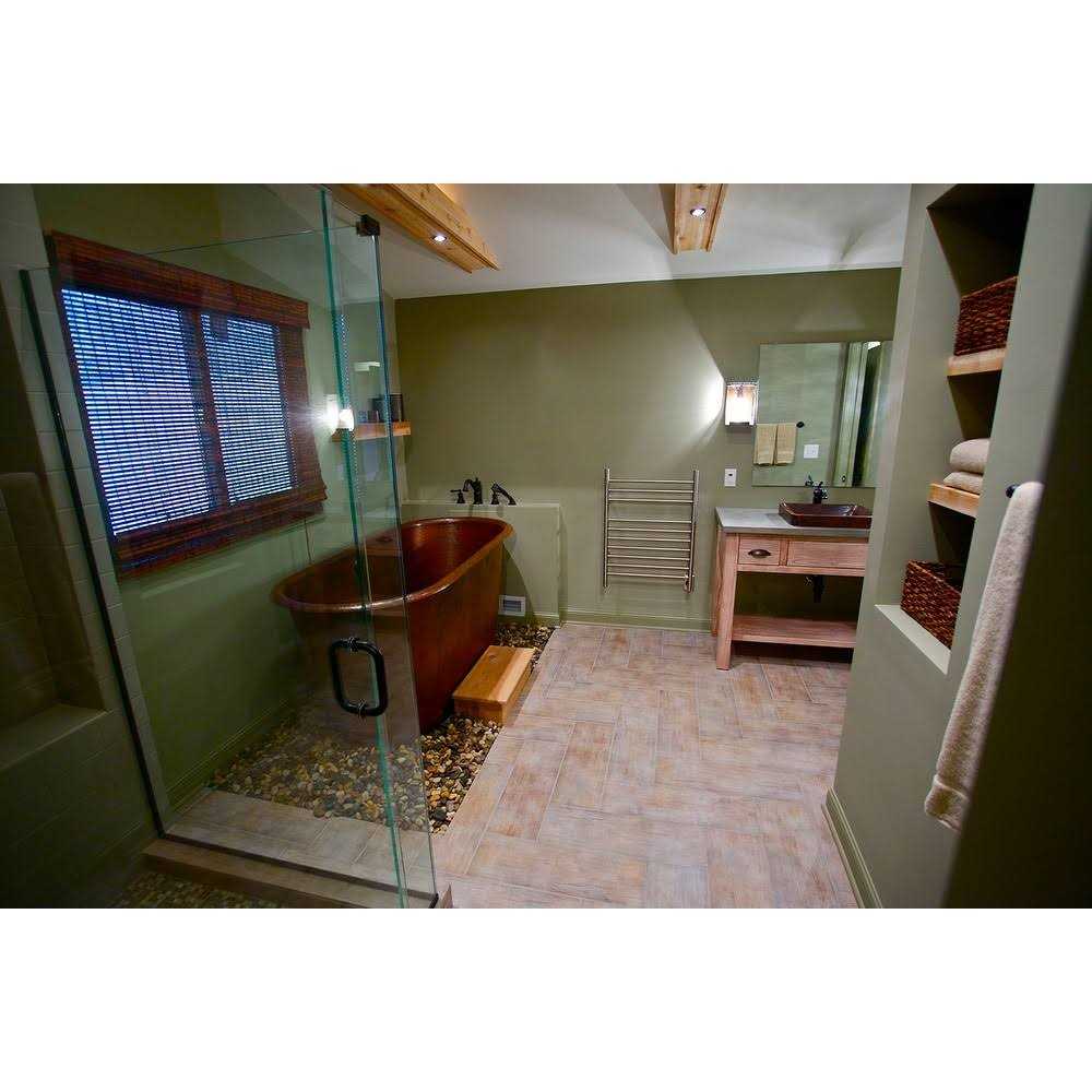 Premier Copper Products Rectangle Skirted Hammered Copper Vessel Sink - Image 4