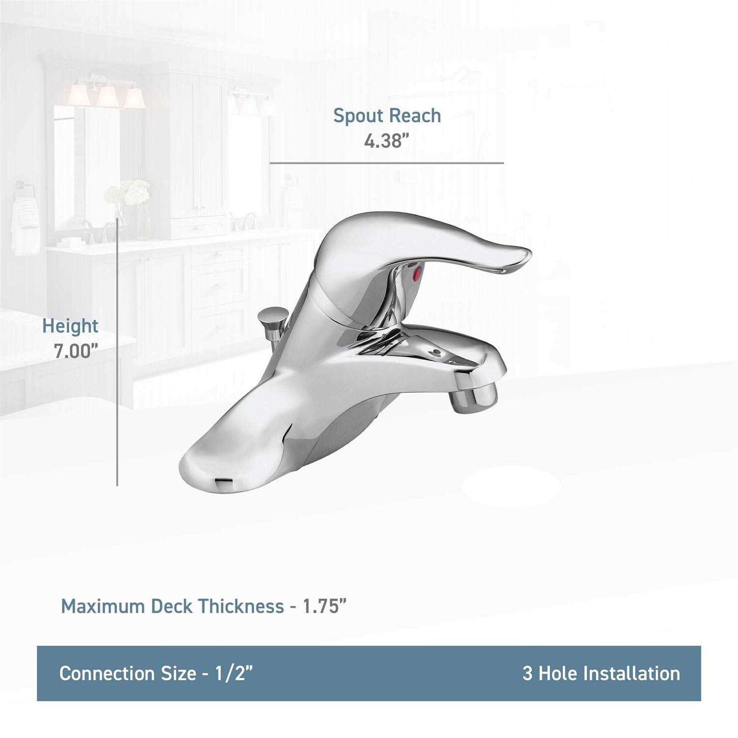 Moen Chateau Chrome One-Handle Bathroom Faucet L4621 - Image 5