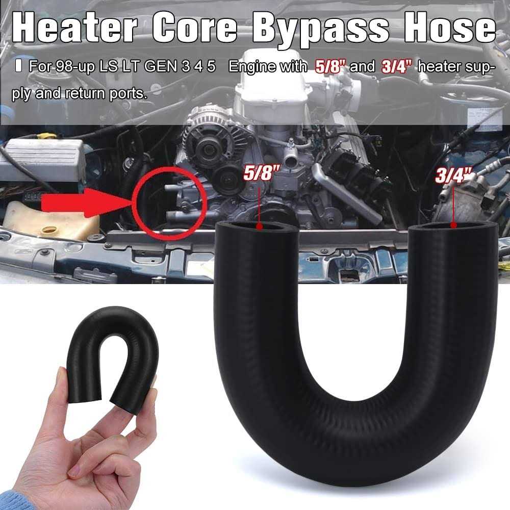PQY Heater Core Crossover Coolant Bypass Hose 5/8 End and 3/4 End with 2pcs Clamps for LS for LT - Image 3