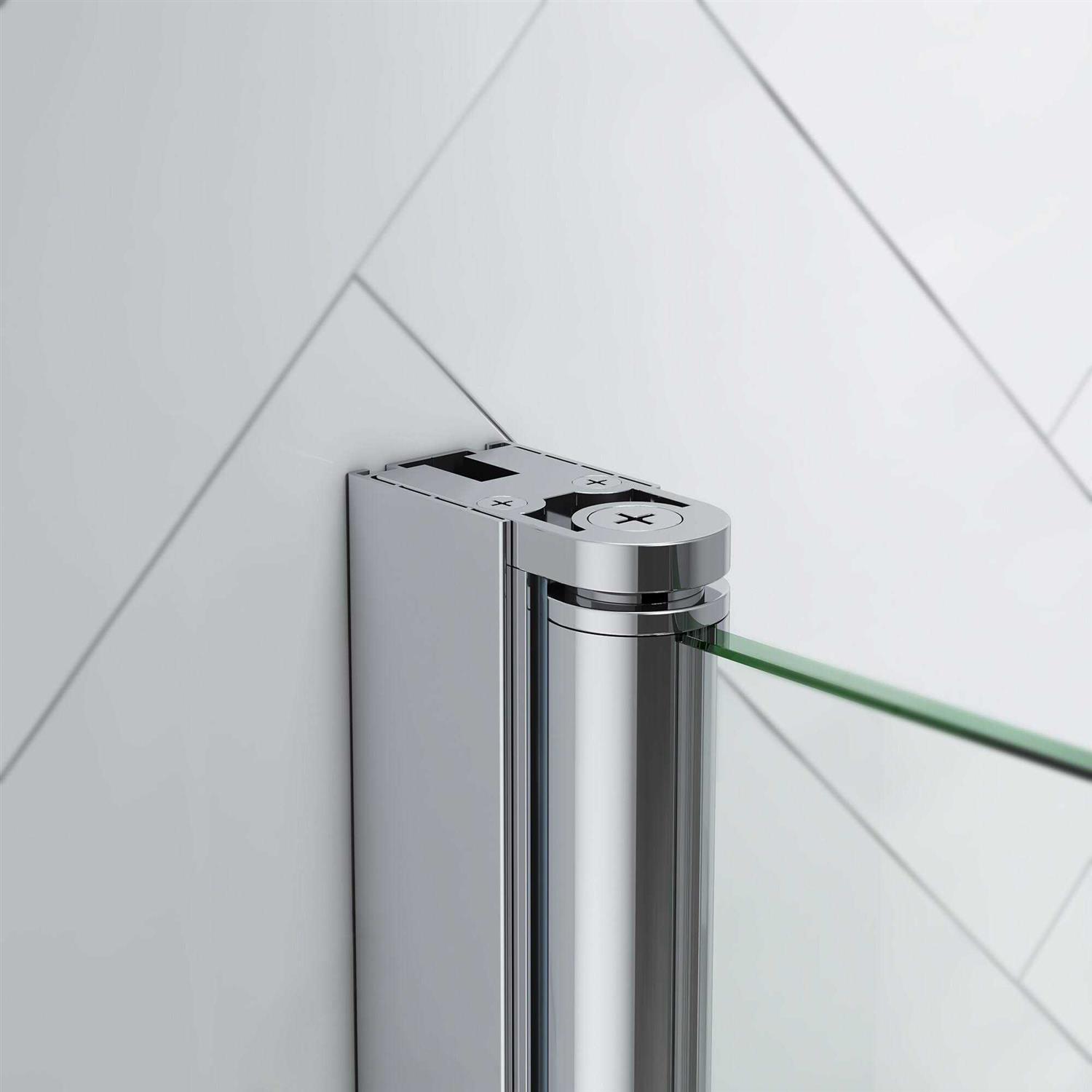 Ove Decors Pasadena 57-7/16 in. W x 72 in. H Pivot Frameless Shower Door in Chrome with Buttress Panel PA0690100 - Image 3