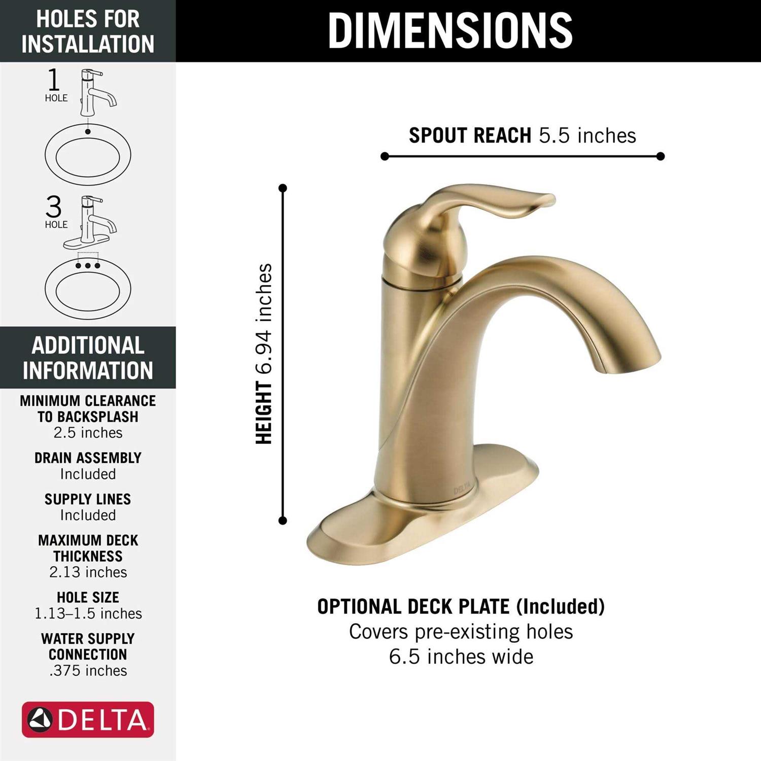 Delta Lahara Single Handle Bathroom Faucet with Touch2O.xt Technology 538 - Image 3