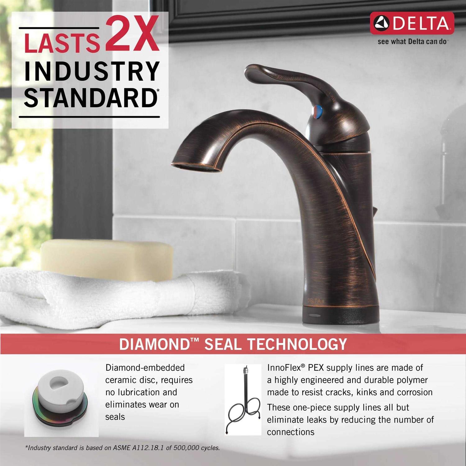 Delta Lahara Single Handle Bathroom Faucet with Touch2O.xt Technology 538 - Image 5