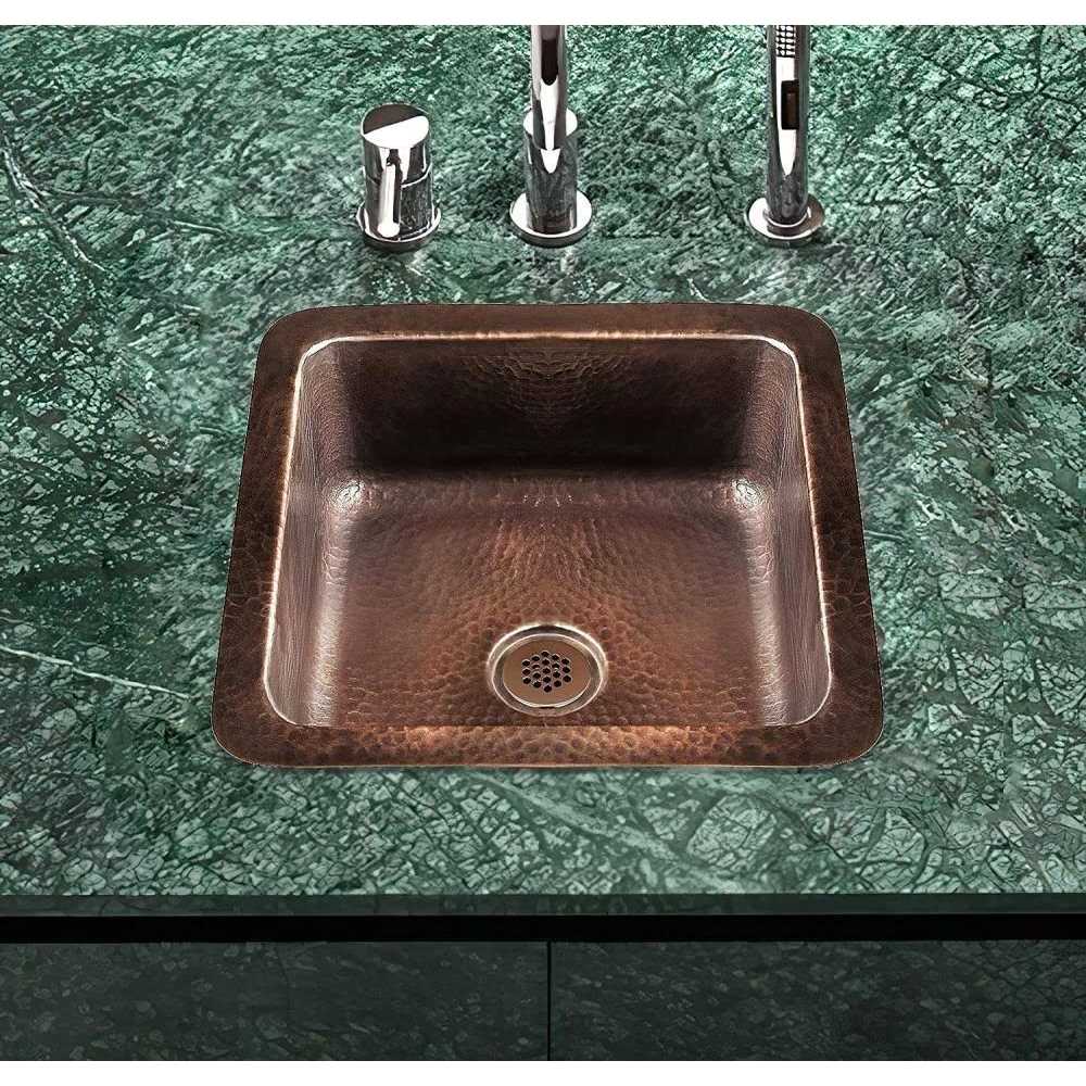 Monarch Abode Pure Copper 17093 Hand Hammered Glasgow Dual Mount Bar Prep Sink - Image 3