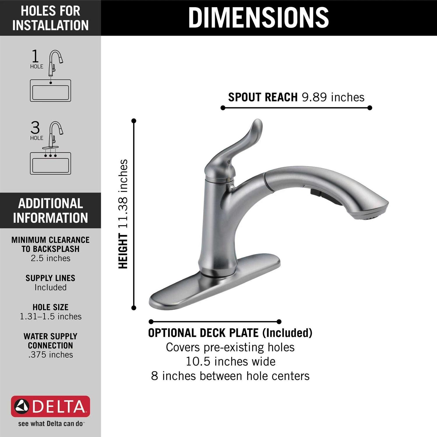 Delta Linden Single Handle Pull-Out Kitchen Faucet - Image 4