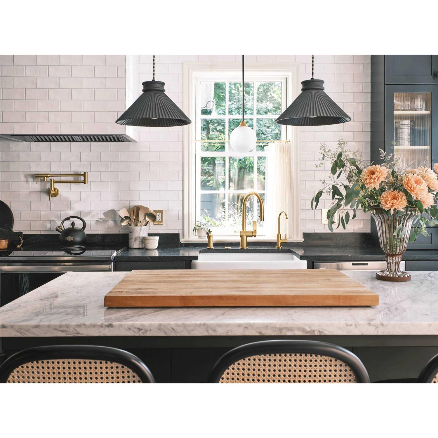 Moen Modern Pot Filler Two-Handle Kitchen Faucet S665 - Image 3