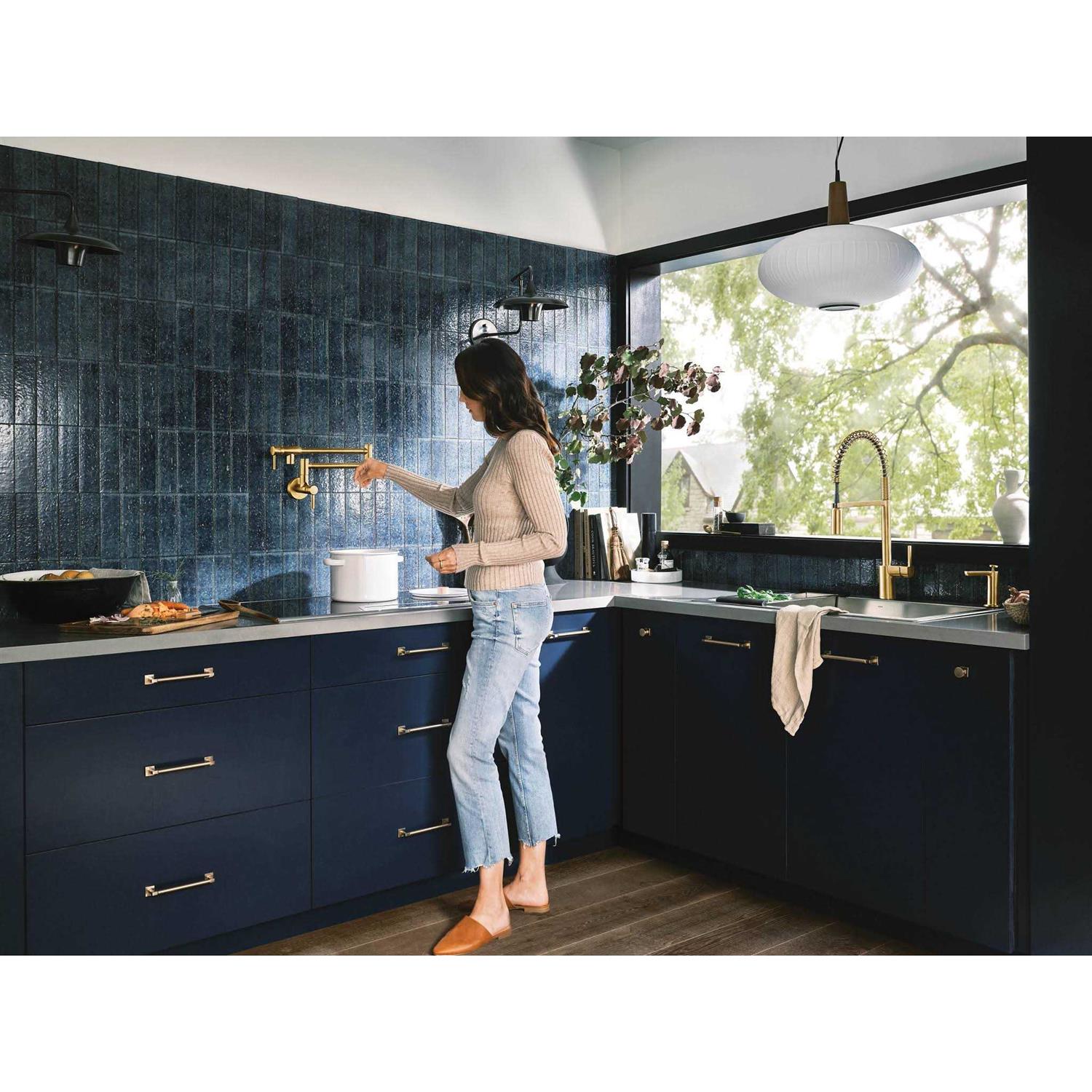 Moen Modern Pot Filler Two-Handle Kitchen Faucet S665 - Image 5