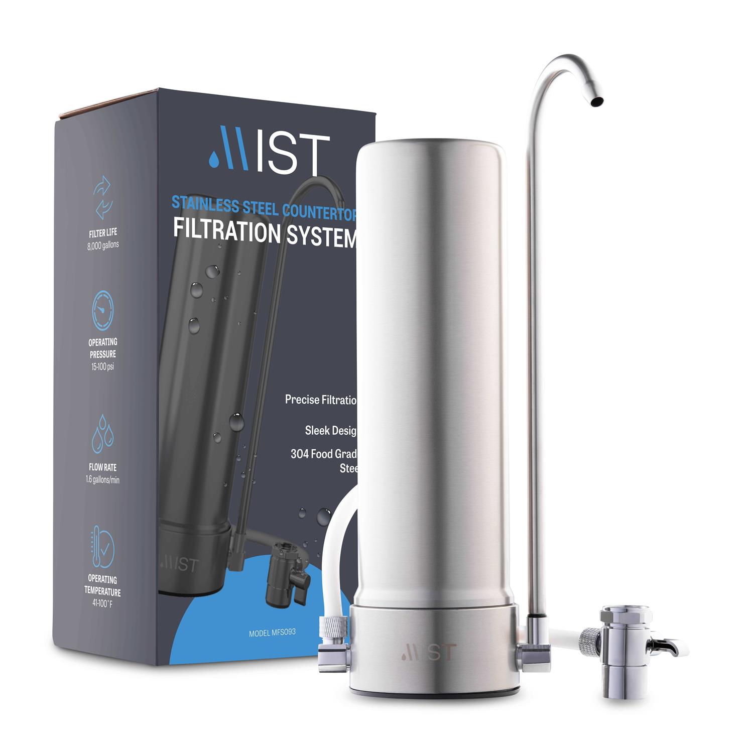 Mist Countertop Stainless Steel Water Filtration System 5 Stage Filtration - Image 2