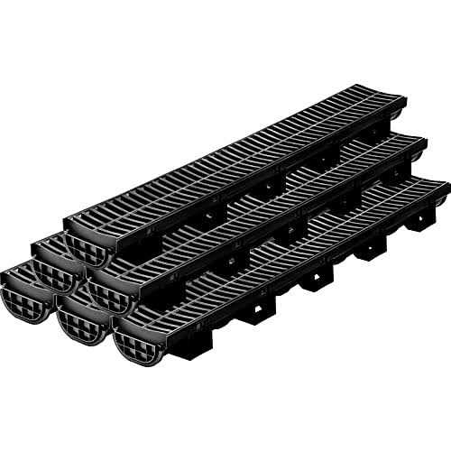 VEVOR Trench Drain System Channel Drain with Plastic Grate 5.8x3.1 inch Hdpe Drainage Trench - Image 3