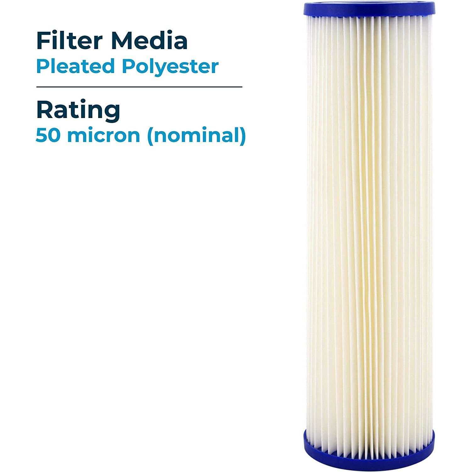 24pk SpiroPure SP-R50 10x2.5 Pleated Polyester Filter Cartridge - Image 3