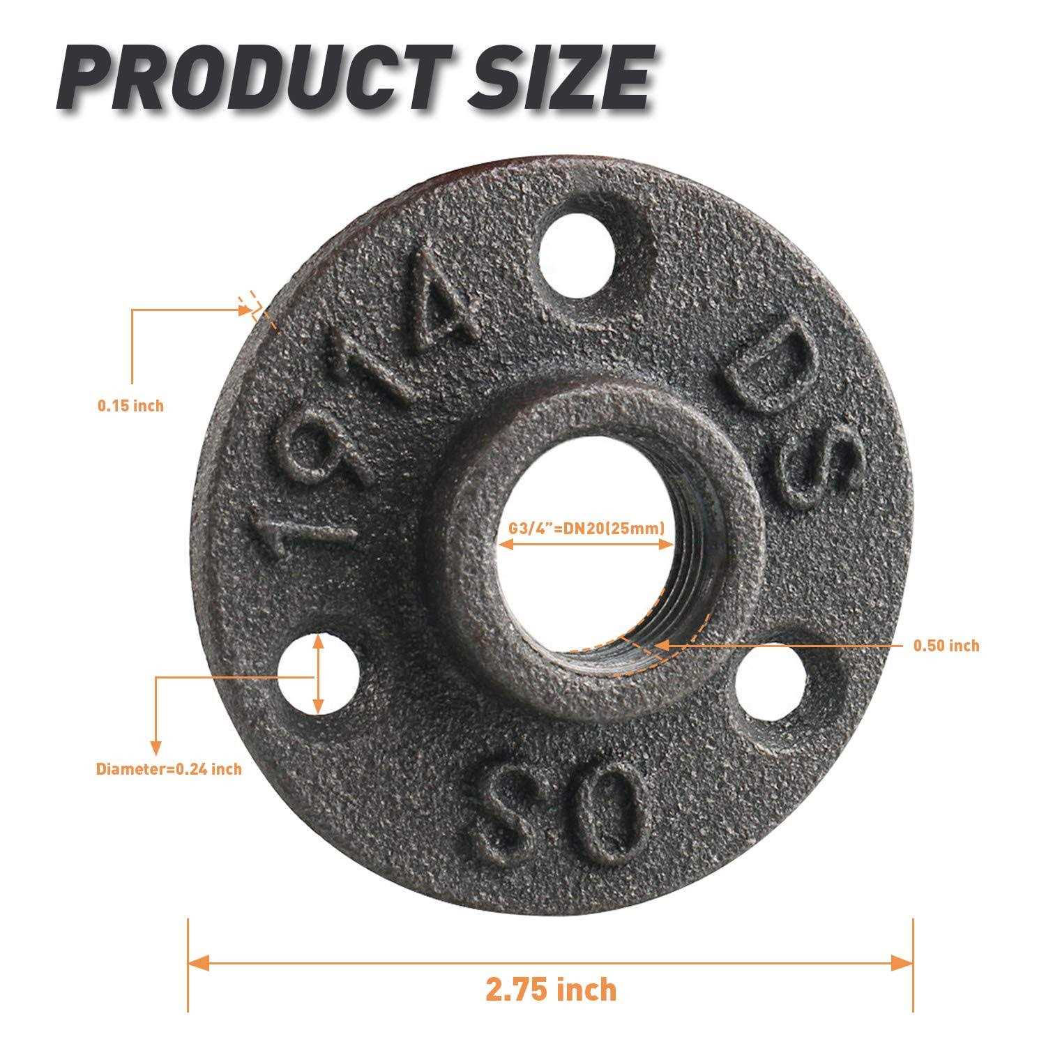 Floor Flange Home TZH Malleable iron Pipe Fittings for Industrial vintage style - Image 4