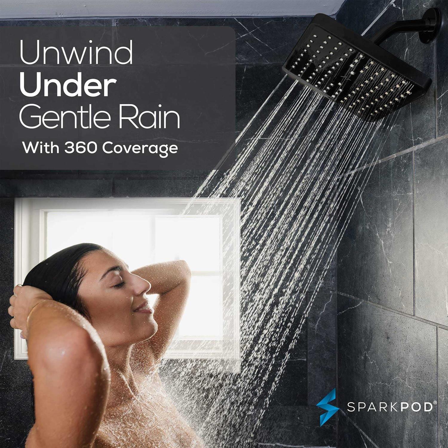 SparkPod Fixed Shower Head High Pressure Rain Luxury Modern Look - Image 4