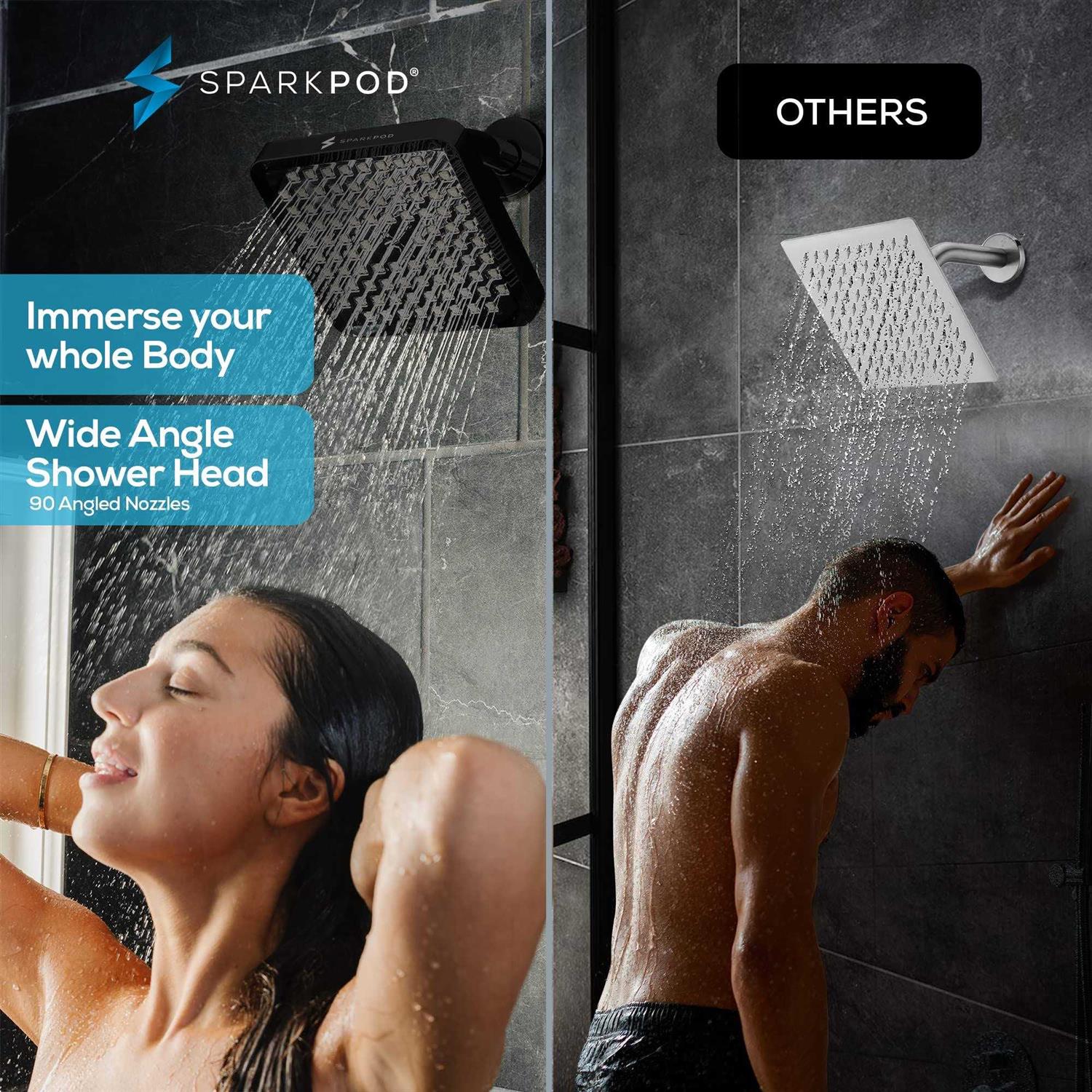 SparkPod Fixed Shower Head High Pressure Rain Luxury Modern Look - Image 5