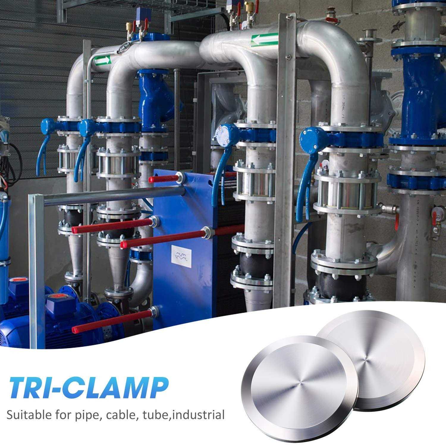 Hotop 6 Pieces 1.5 Inch Sanitary Fitting Cap Stainless Steel 304 Sanitary End Cap Pipe Fitting Clamp Solid End Caps Blind Tri Caps Clamp for Dairy - Image 3