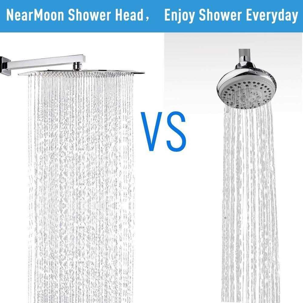 NearMoon Rain Shower head NearMoon High Flow Stainless Steel Square Rainfall ShowerHead - Image 3