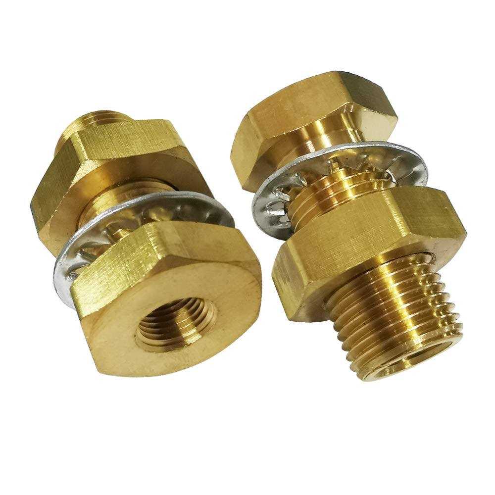Legines 1/4 NPT Female Brass Bulkhead Coupling Tank Fitting