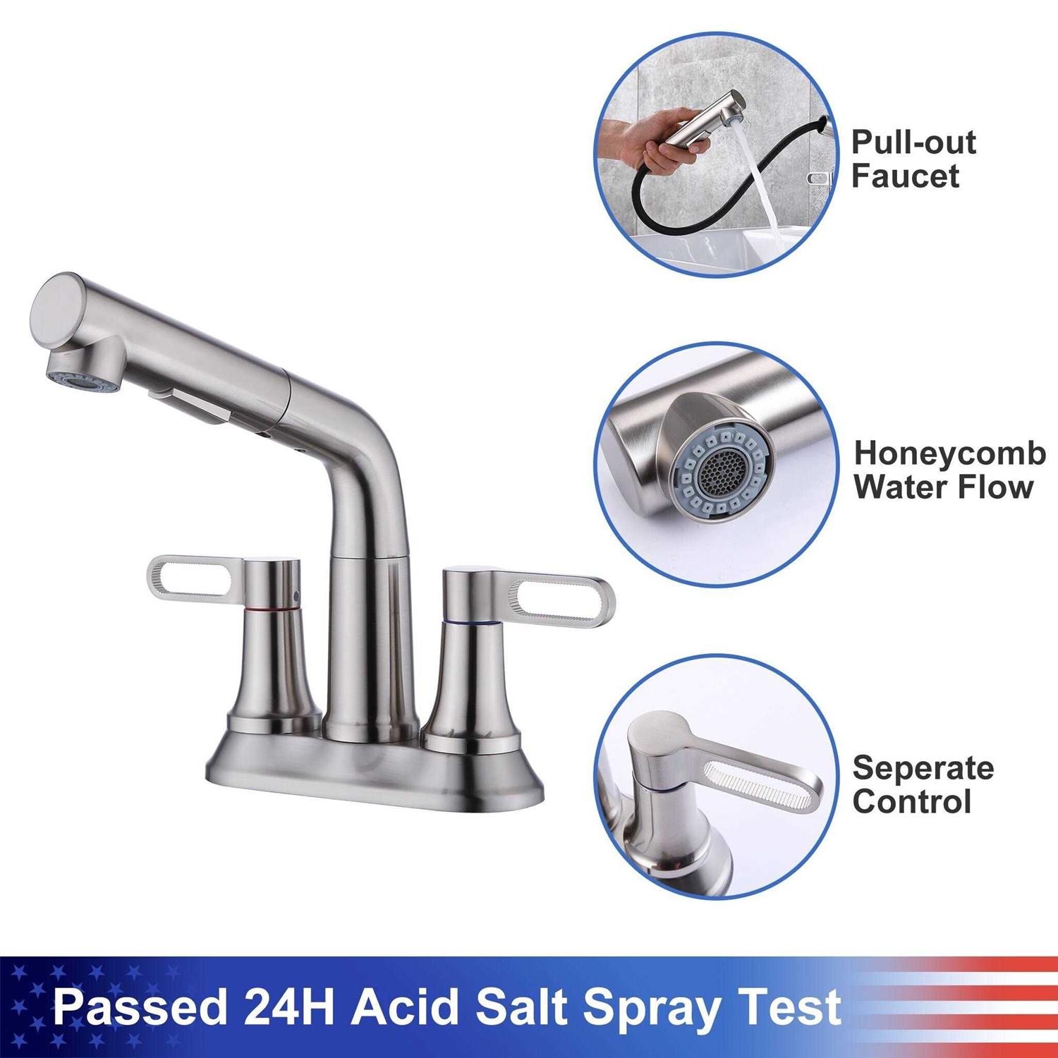 Rainlex RX5901BN Pull Out Centerset Bathroom Faucet - Image 3