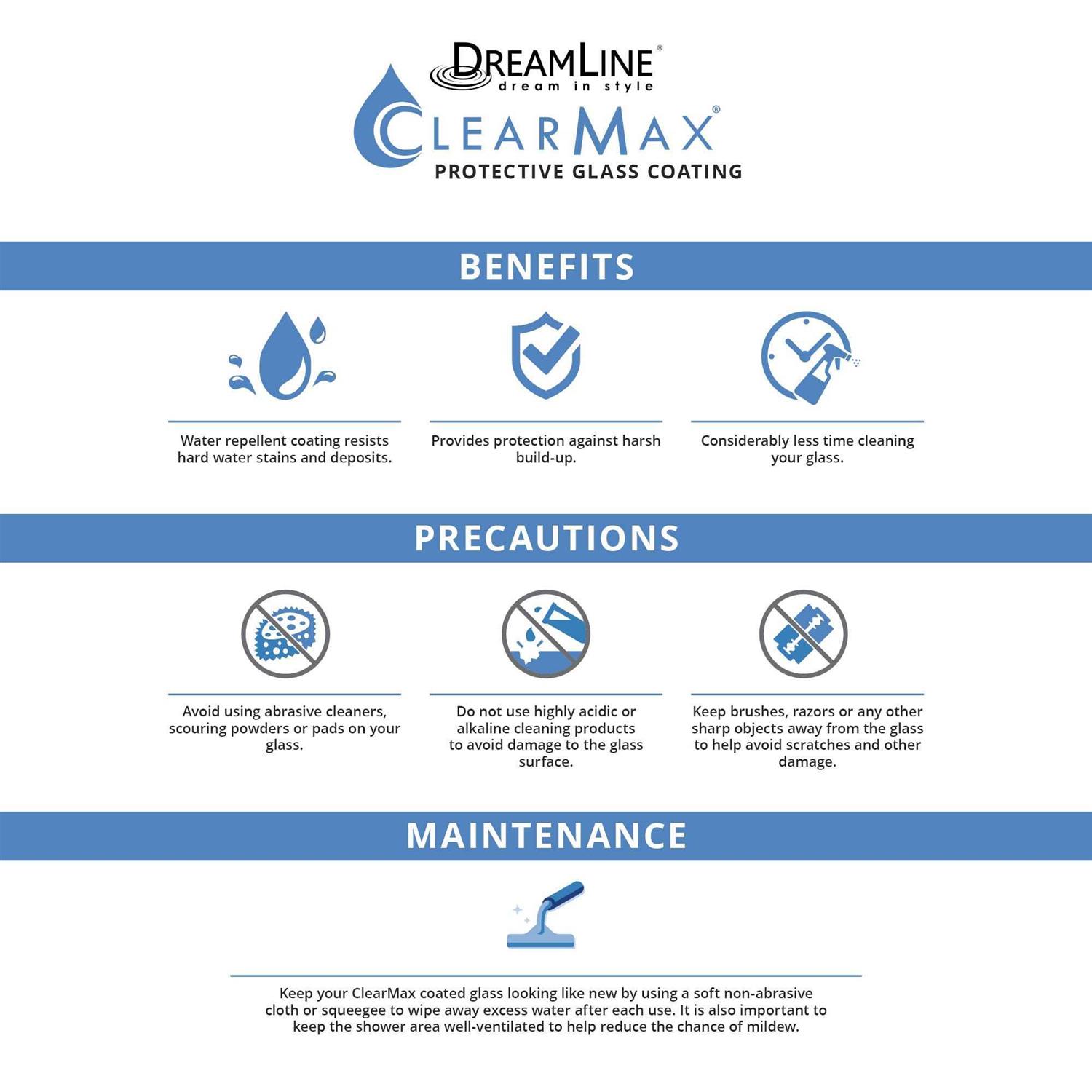 DreamLine SHDR-6348760-04 Essence 44-48 W x 76 H Frameless Bypass Shower Door - Image 4