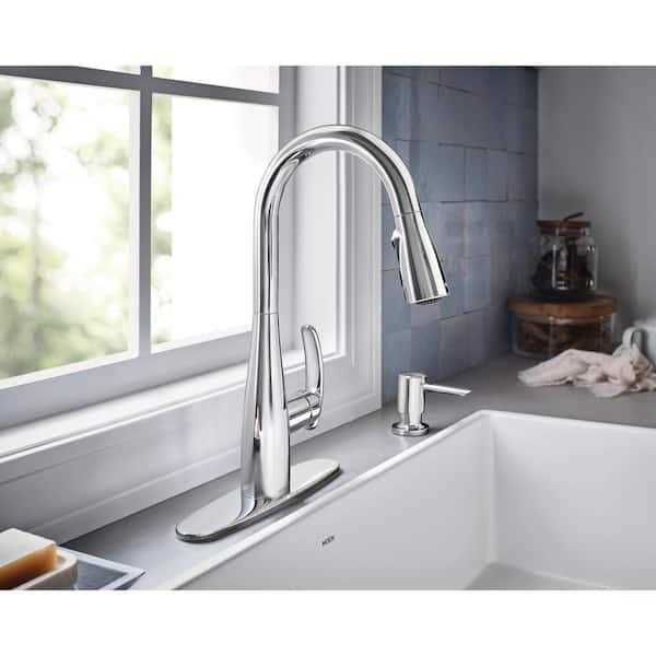 MOEN Reyes Single-Handle Pull-Down Sprayer Kitchen Faucet with Reflex and Power Clean - Image 5