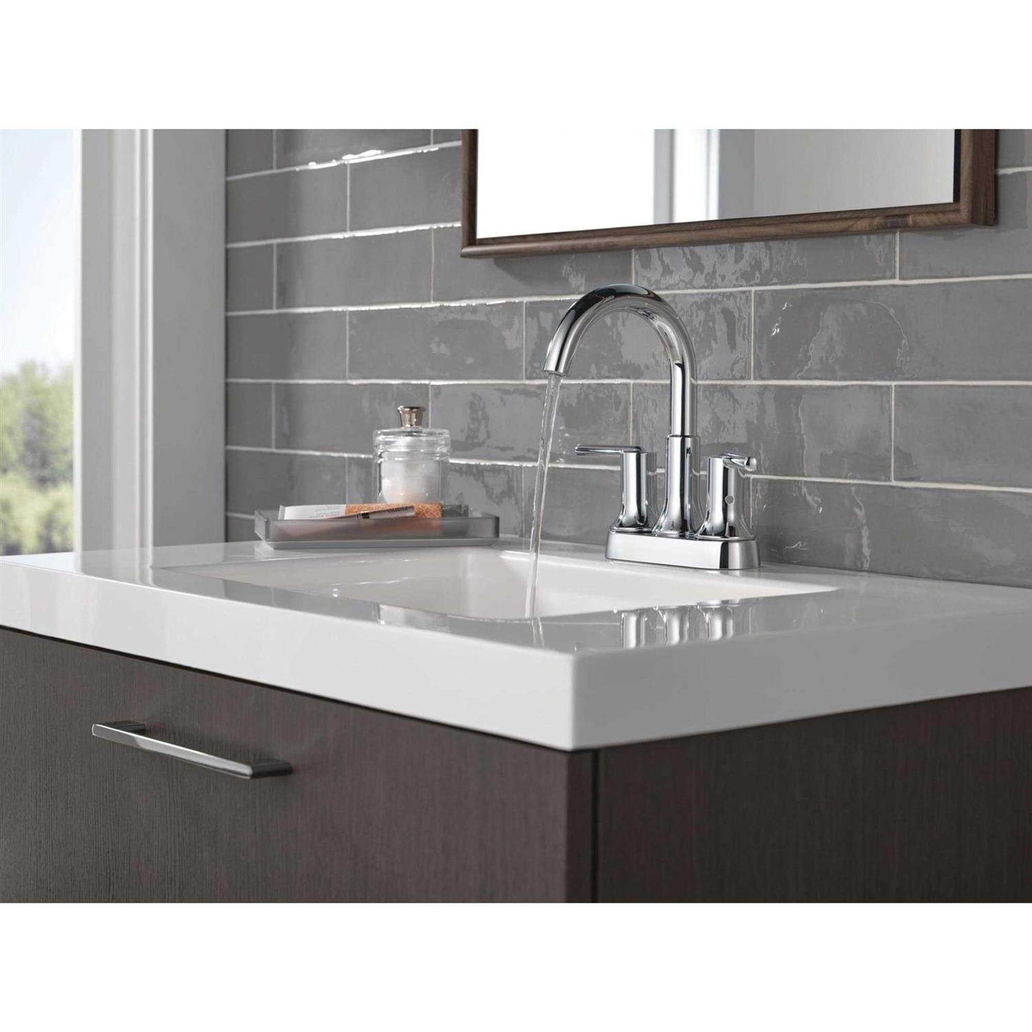 Delta Trinsic Two Handle Centerset Bathroom Faucet - Image 4
