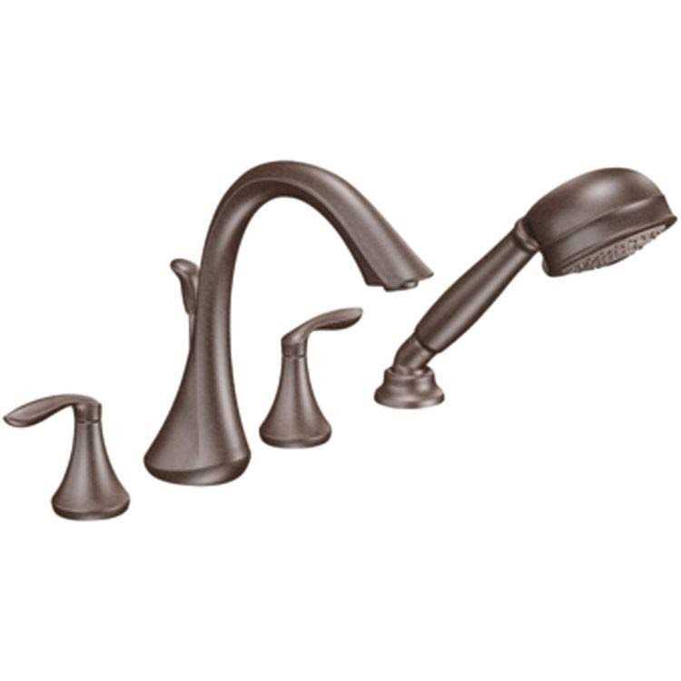 Moen Eva Two-Handle Roman Tub Faucet Hand Shower - Image 2