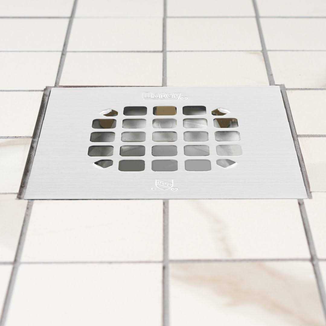 Oatey 4-1/4-in Snap-Tite Square Brushed Nickel Strainer 46268 - Image 3