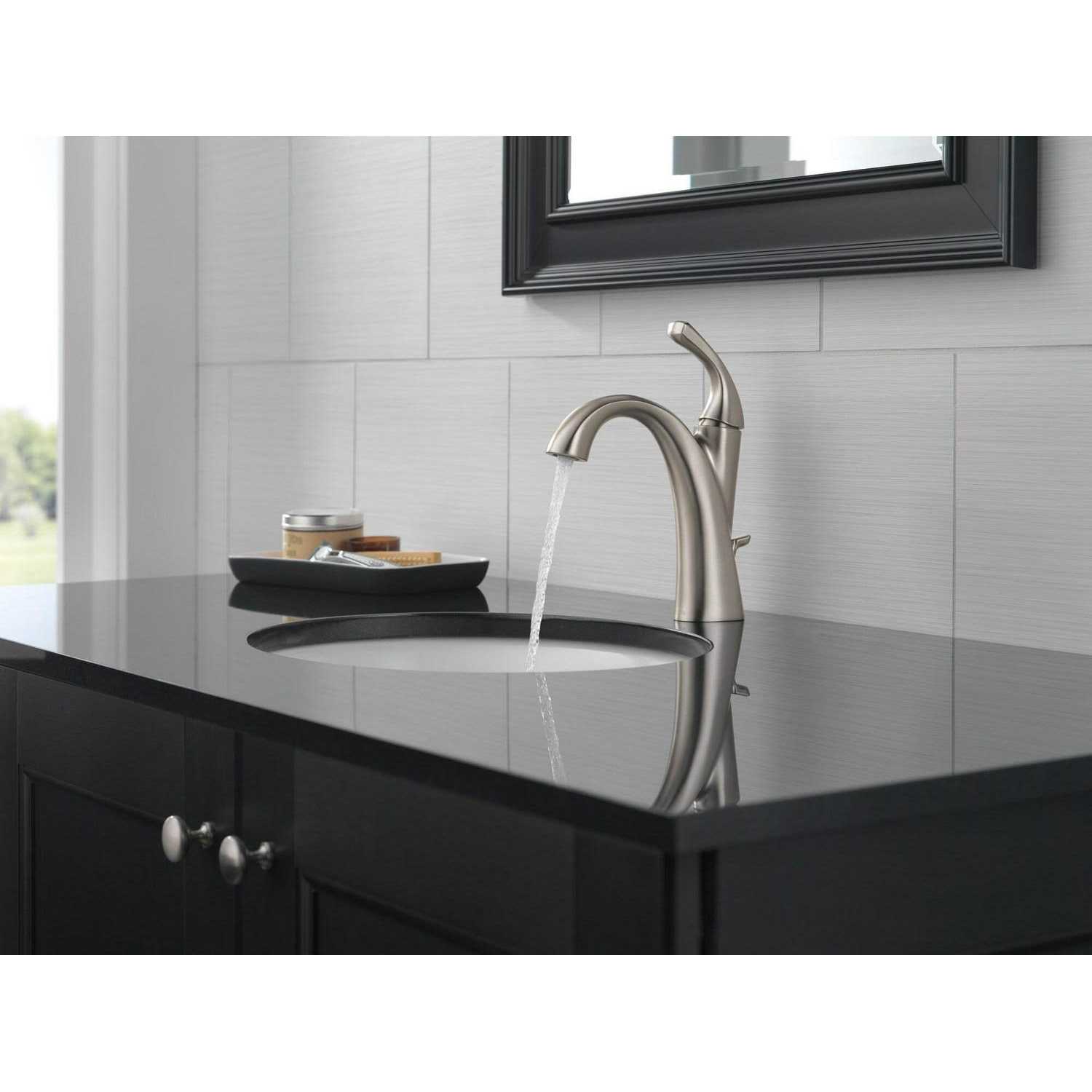 Delta Sandover Spotshield Brushed Nickel 1-Handle Single Hole WaterSense Bathroom Sink Faucet with Drain 15748Lf-Sp - Image 3