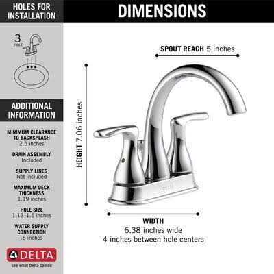 Delta Foundations 2-Handle 4-in Centerset WaterSense Bathroom Sink Faucet with Drain - Image 4
