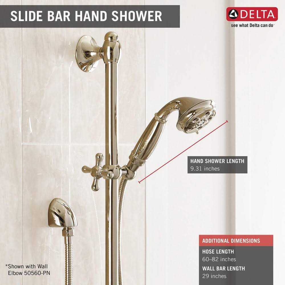 Delta H2Okinetic 3-Setting Slide Bar Hand Shower 51308 - Image 3