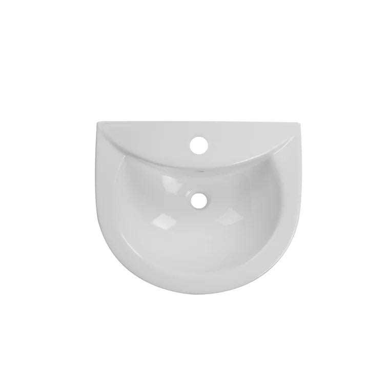 DeerValley DV-1P523 Liberty 20 X 17 U-Shape White Ceramic Pedestal Bathroom Sink With Overflow - Image 4