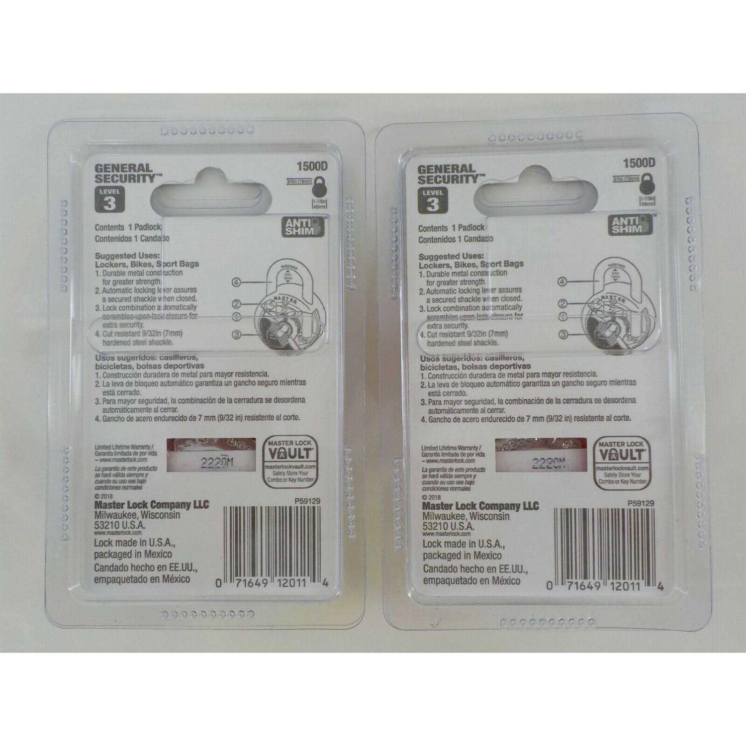 Master Lock 1500D Black Dial Preset Combination Padlock - Image 3