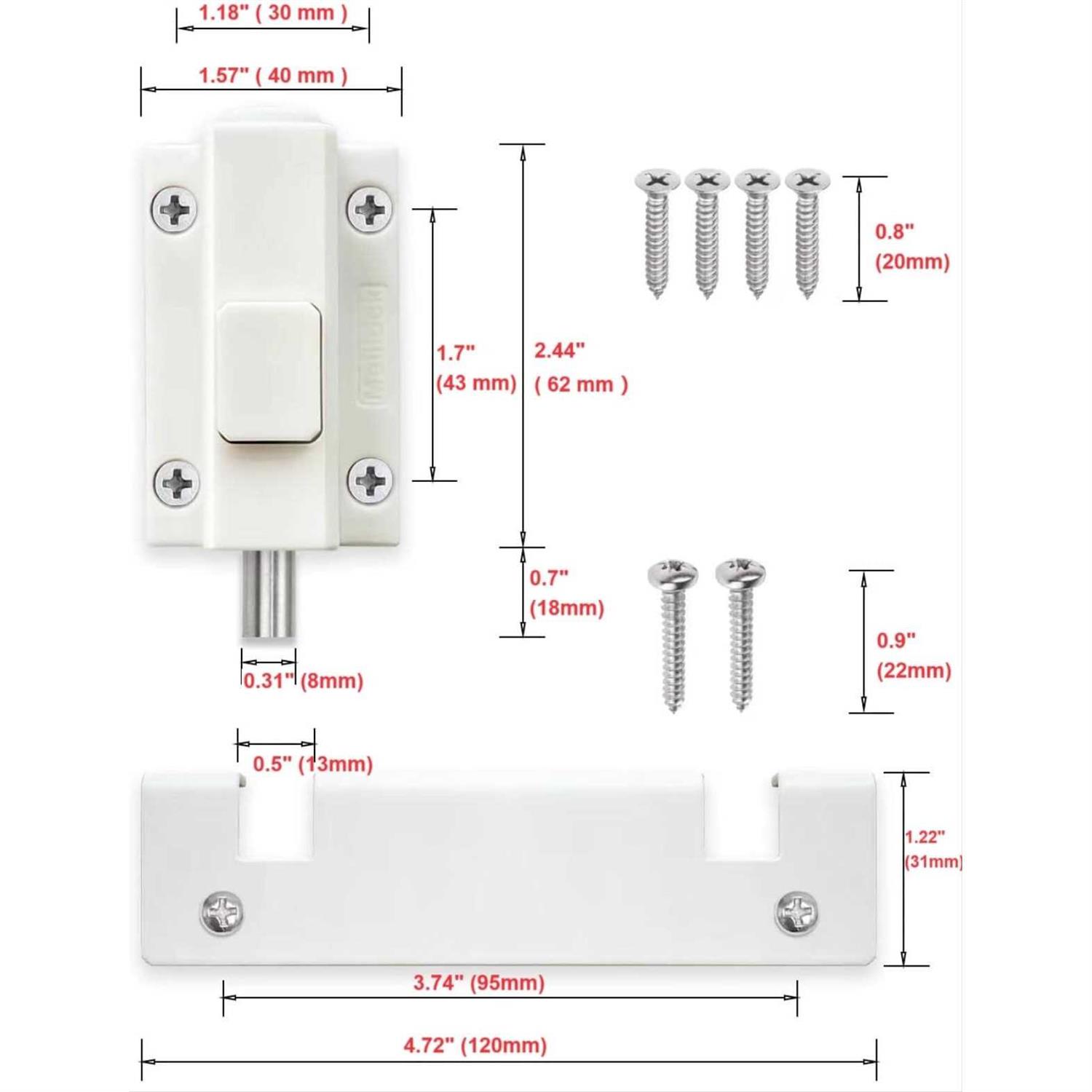 SDGINA 2 Pack Sliding Door Security Lock Sliding Patio Door Lock for Glass Doors - Image 5