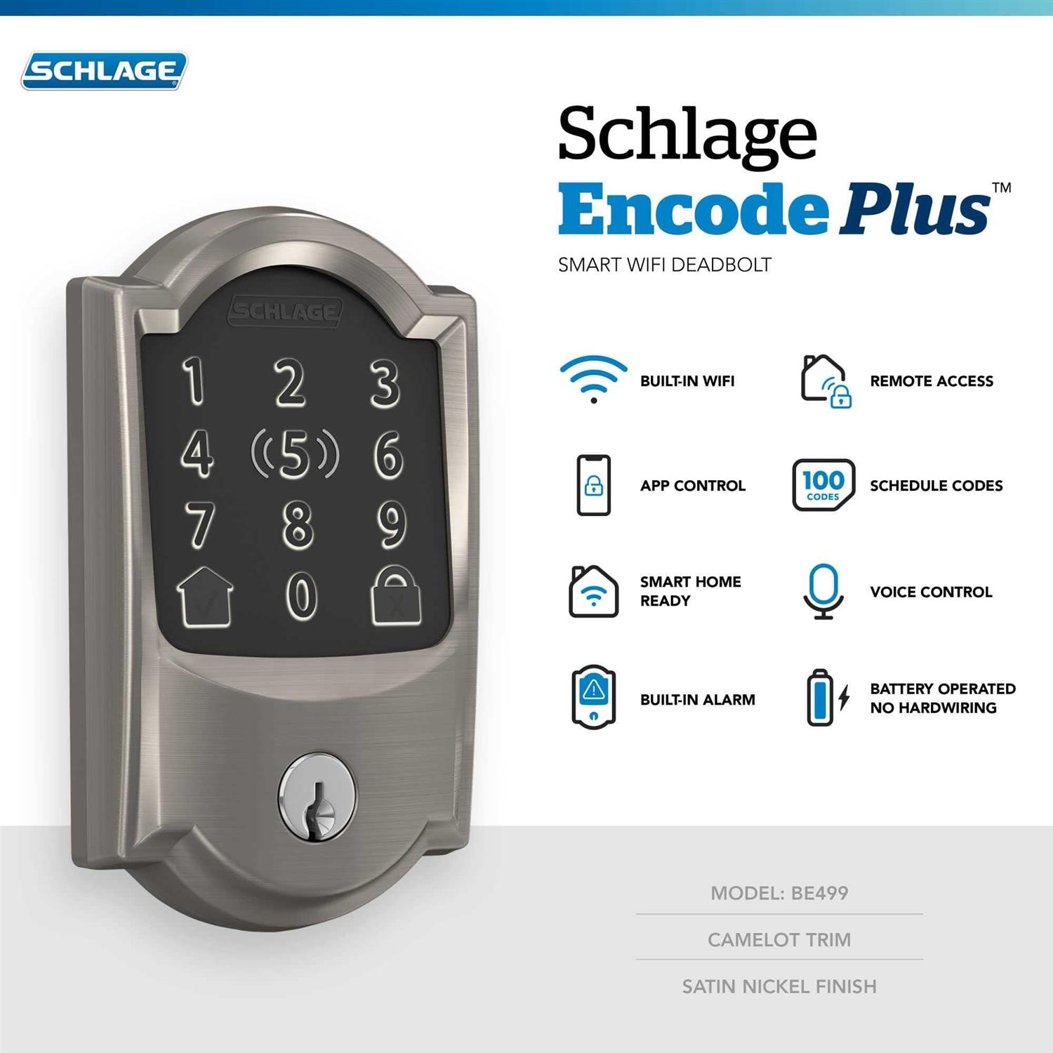 Schlage Camelot Encode Plus Smart WiFi Deadbolt - Image 3