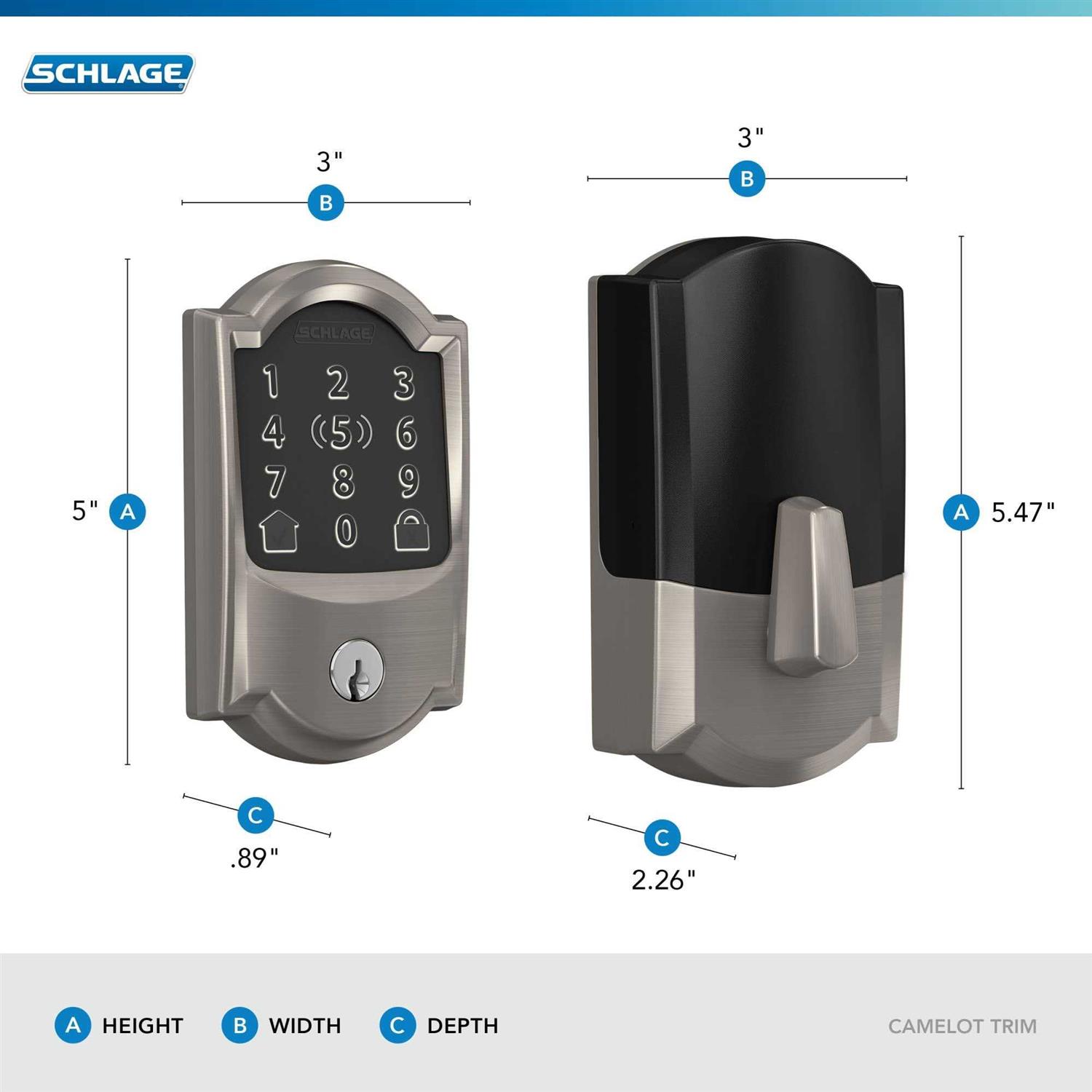 Schlage Camelot Encode Plus Smart WiFi Deadbolt - Image 4