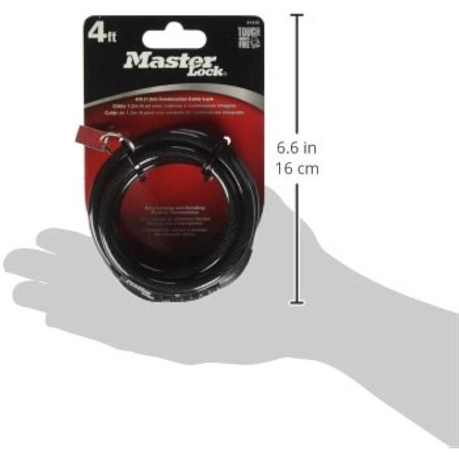 Master Lock Combination Barrel & Cable Padlock, 4' x 8 mm - Image 4