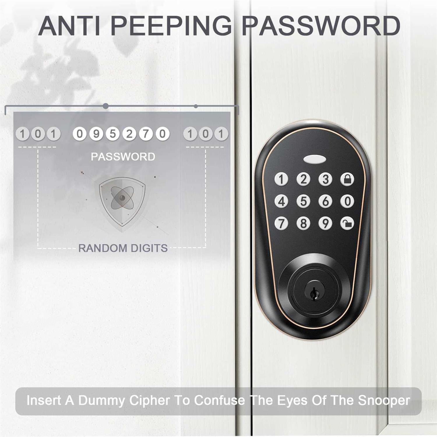 IRONZON Keyless Entry Door Lock Deadbolt Door Locks with Keypads Front Door Lock Keypad Deadbolt with Keys Auto Lock - Image 4