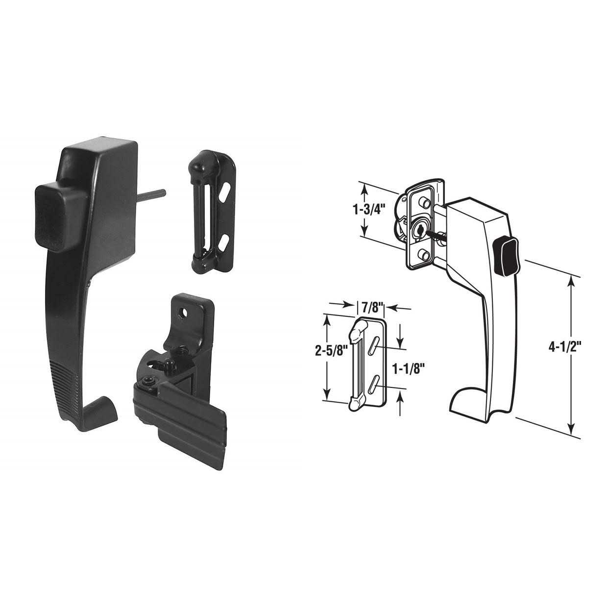 Prime-Line Push Button Latch Black K 5071 - Image 5