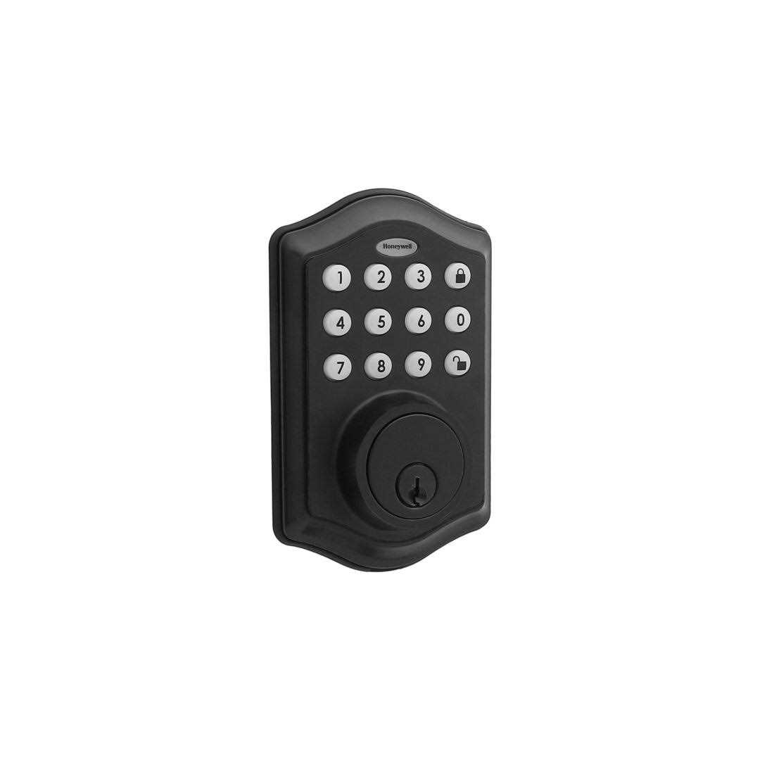 Honeywell Matte Black Single Cylinder Electronic Deadbolt Lighted Keypad - Image 4