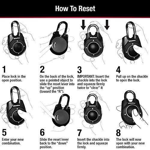 Master Lock 1500iD Locker Lock Set Your Own Directional Combination Padlock - Image 3