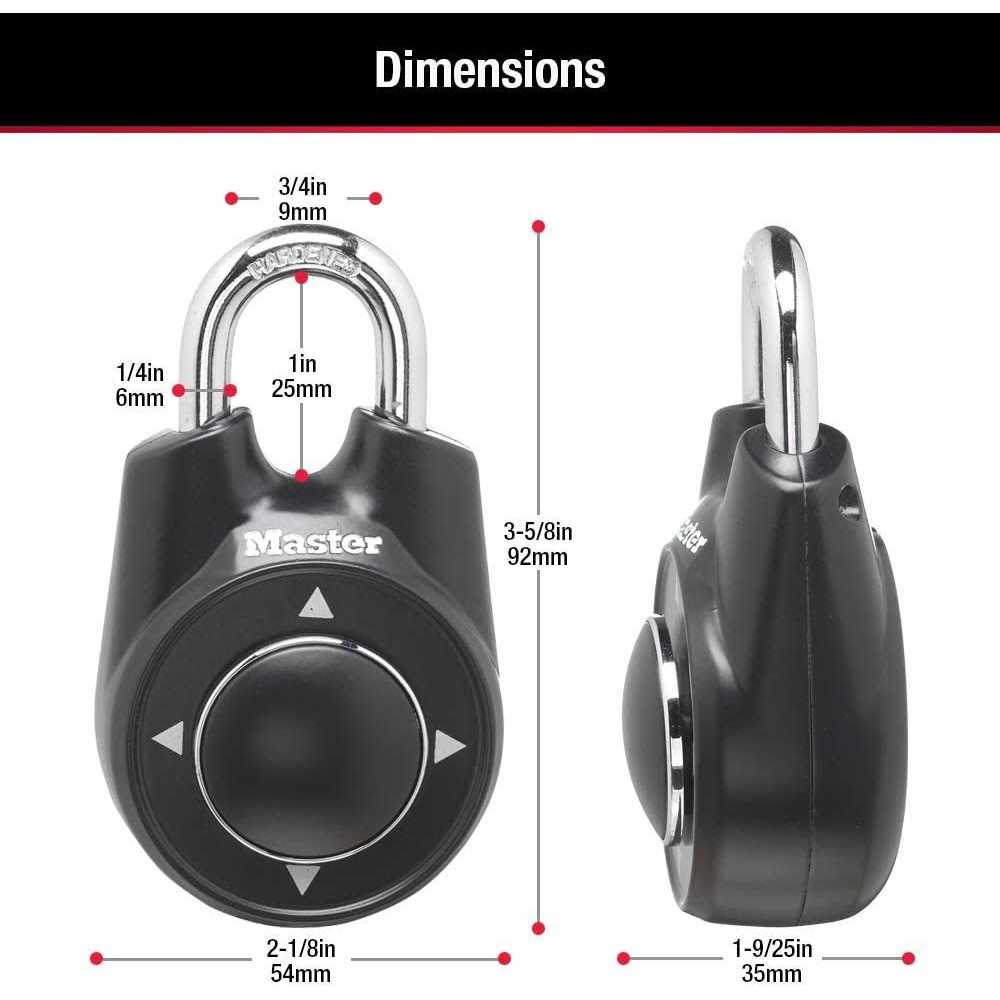 Master Lock 1500iD Locker Lock Set Your Own Directional Combination Padlock - Image 5