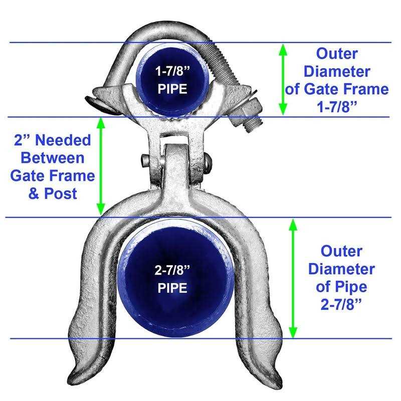 Chain Link Fence Gate Fork Latch - Commercial Heavy Duty - Malleable - Galvanized Gate Latch with Hole for Padlock 1-3/8 Frame x 1-7/8 Post - Image 4